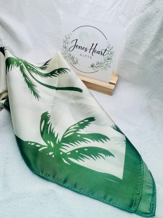 Coconut Tree Palm Scarf | Satin